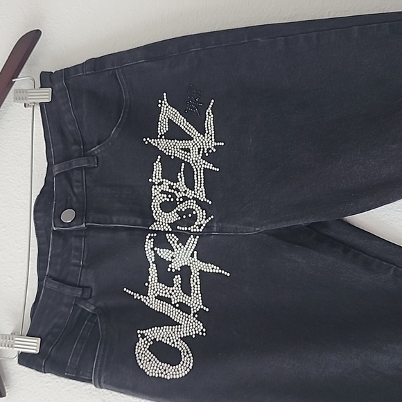 Black Grungecore Thrashed skinny jeans for men - Picture 3 of 8